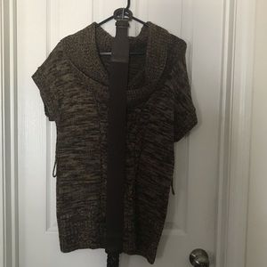 Brown Cowl Neck Sweater